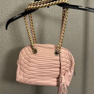 Paola by Pdl Firenze Purse pink quilted leather